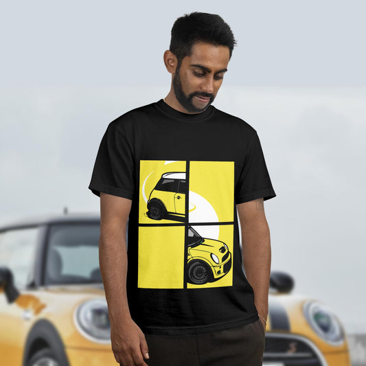 Yellow Mini Cooper Grid | Premium Unisex Streetwear Tee