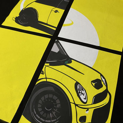 Yellow Mini Cooper Grid | Premium Unisex Streetwear Tee